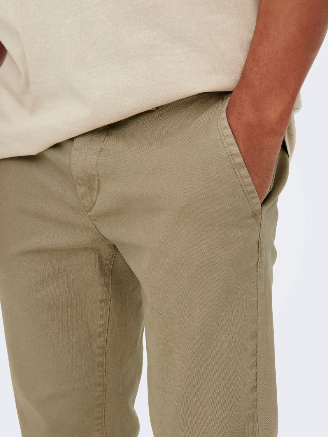 ONLY & SONS PANTALONI CHINO - Chinchilla