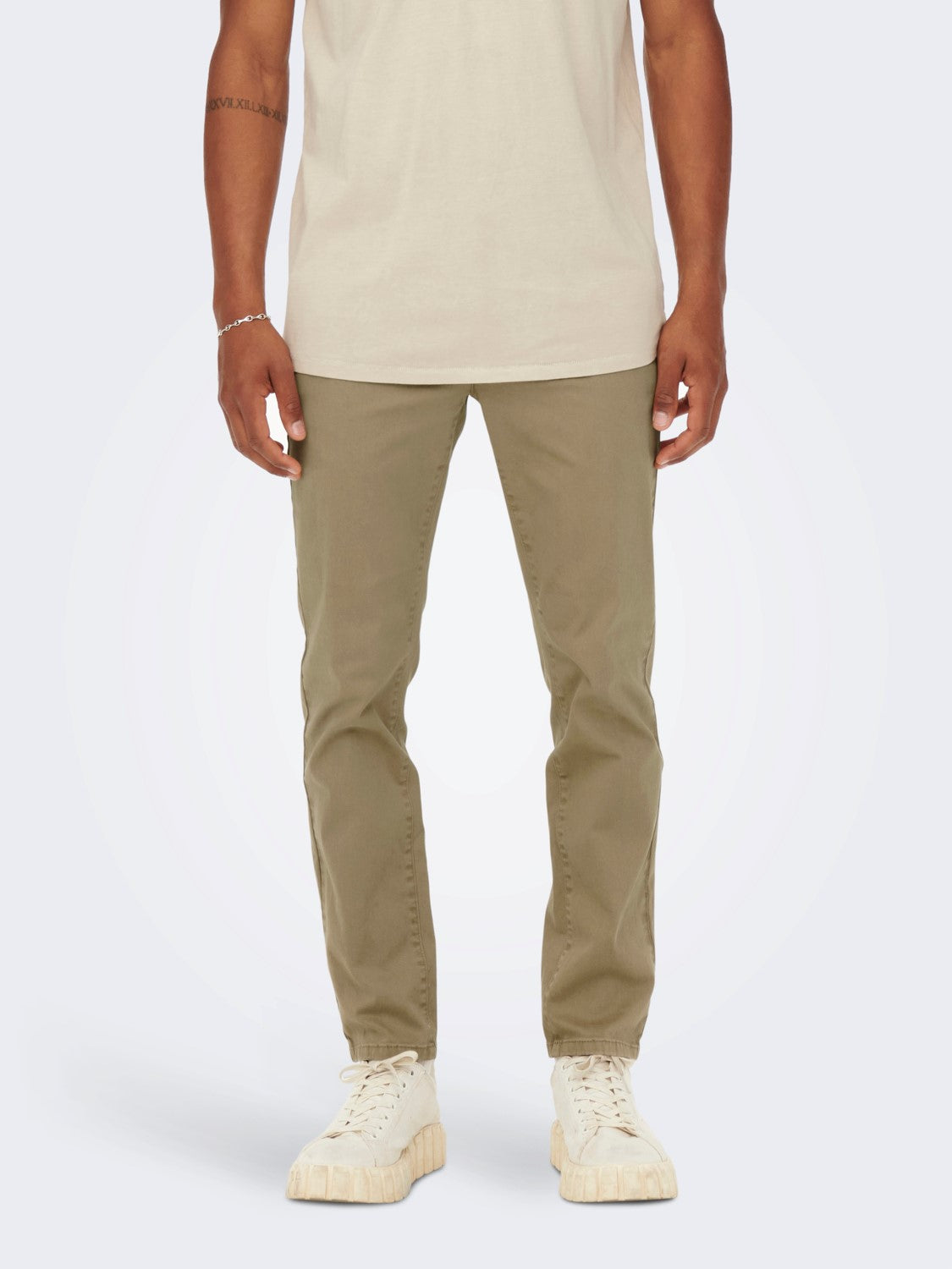 ONLY & SONS PANTALONI CHINO - Chinchilla