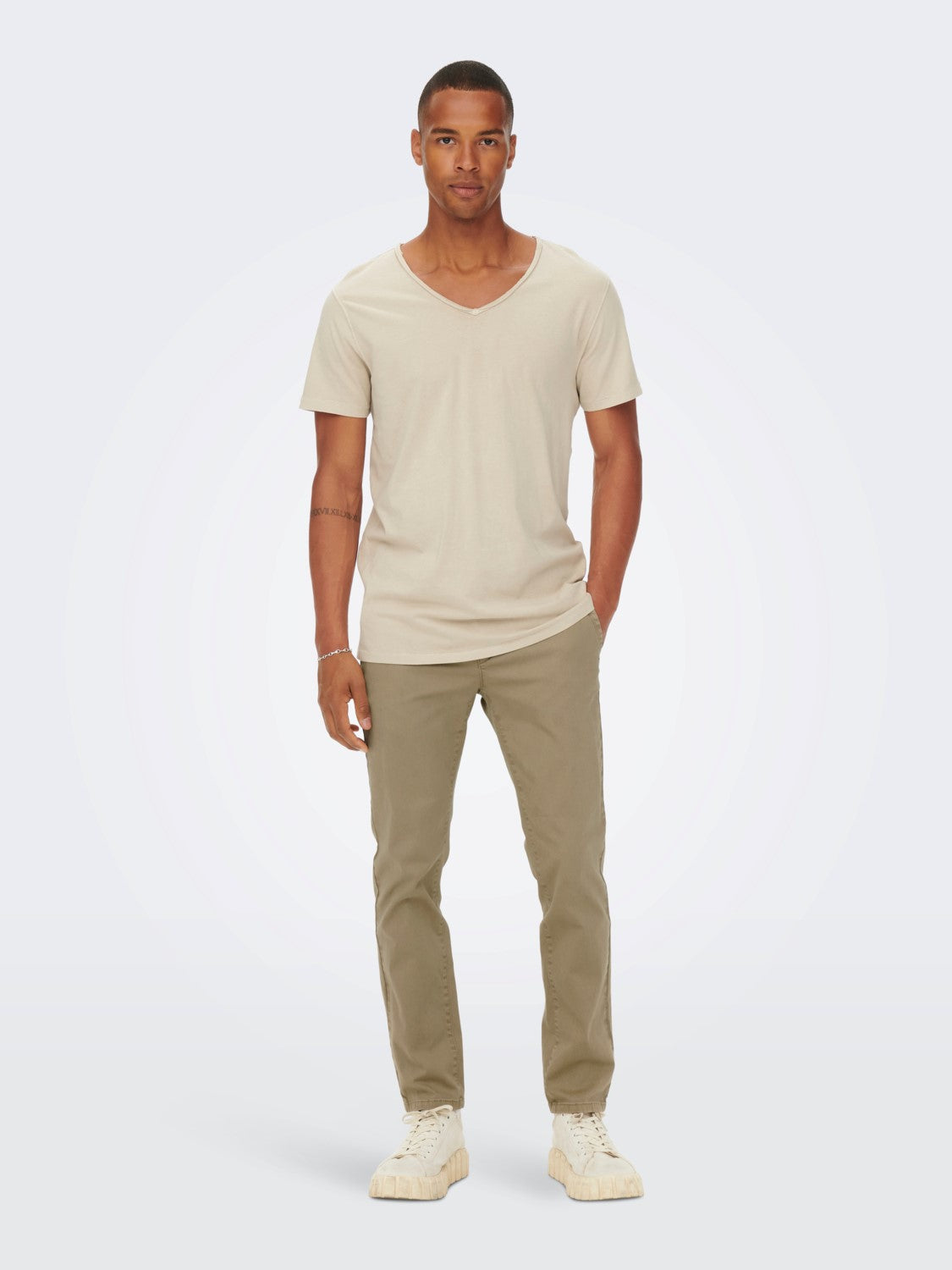 ONLY & SONS PANTALONI CHINO - Chinchilla