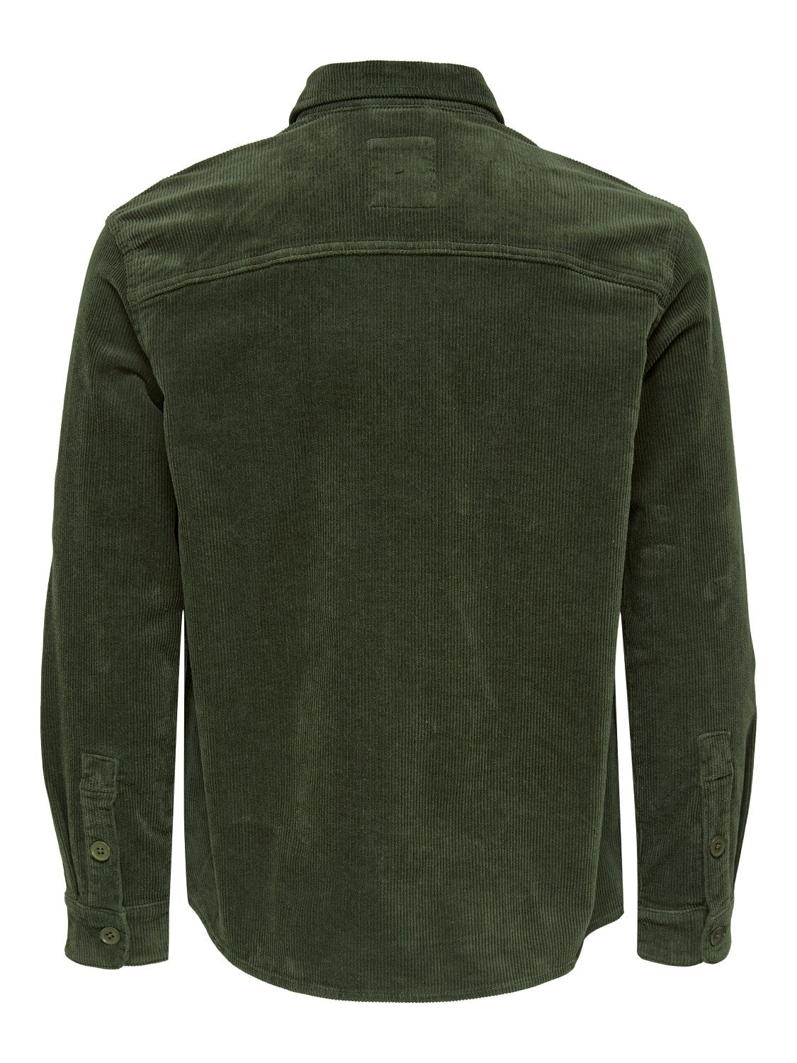 ONLY & SONS CAMICIA IN VELLUTO A COSTE - col. Verde scuro