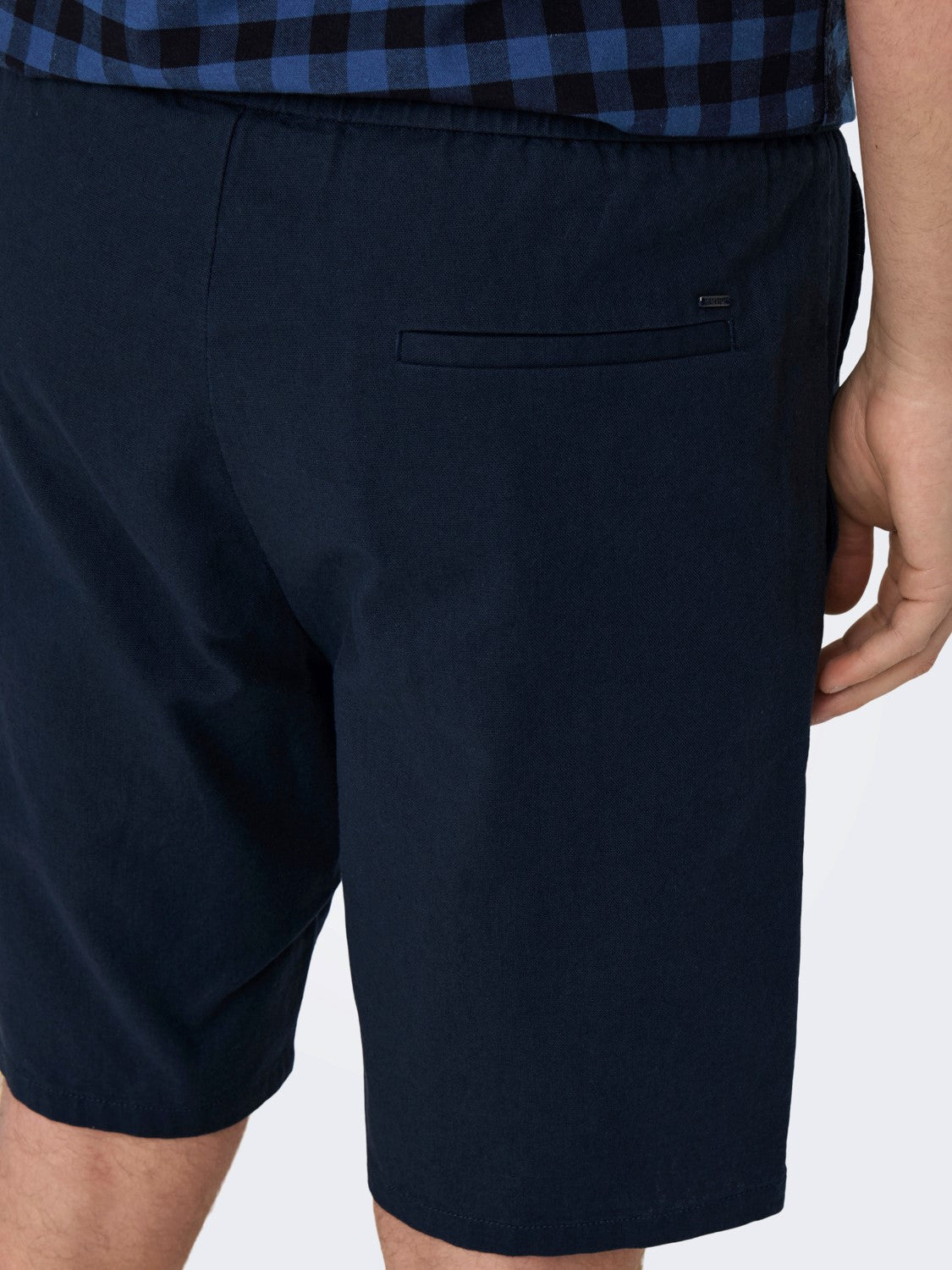 ONLY & SONS PANTALONCINI IN LINO COTONE - Dark Navy