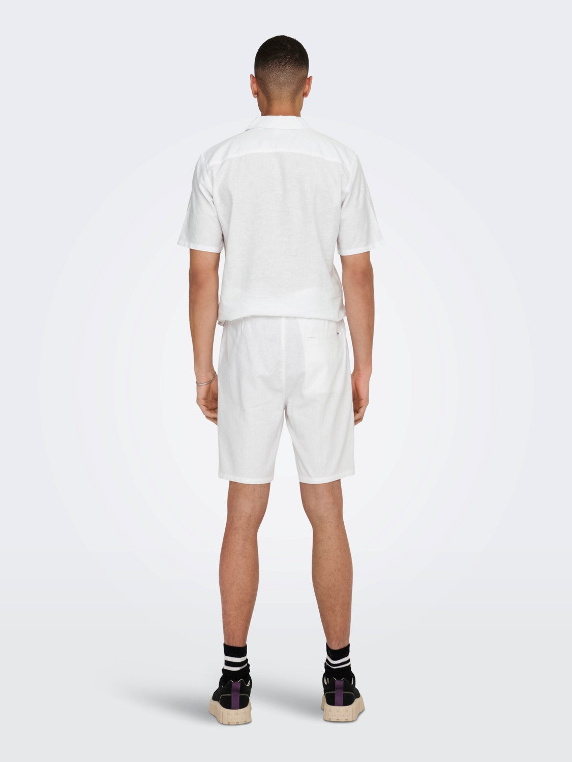 ONLY & SONS PANTALONCINI IN LINO COTONE - White