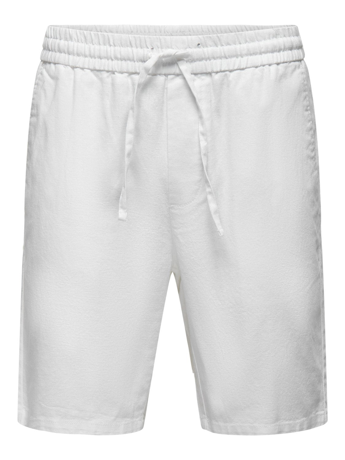 ONLY & SONS PANTALONCINI IN LINO COTONE - White