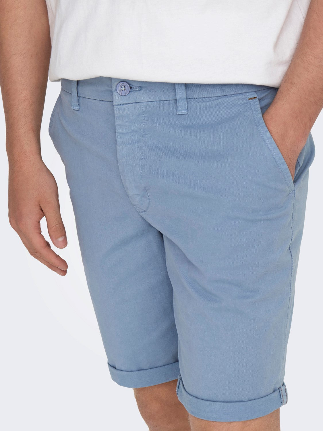 ONLY & SONS PANTALONCINI CHINO - Azzurro