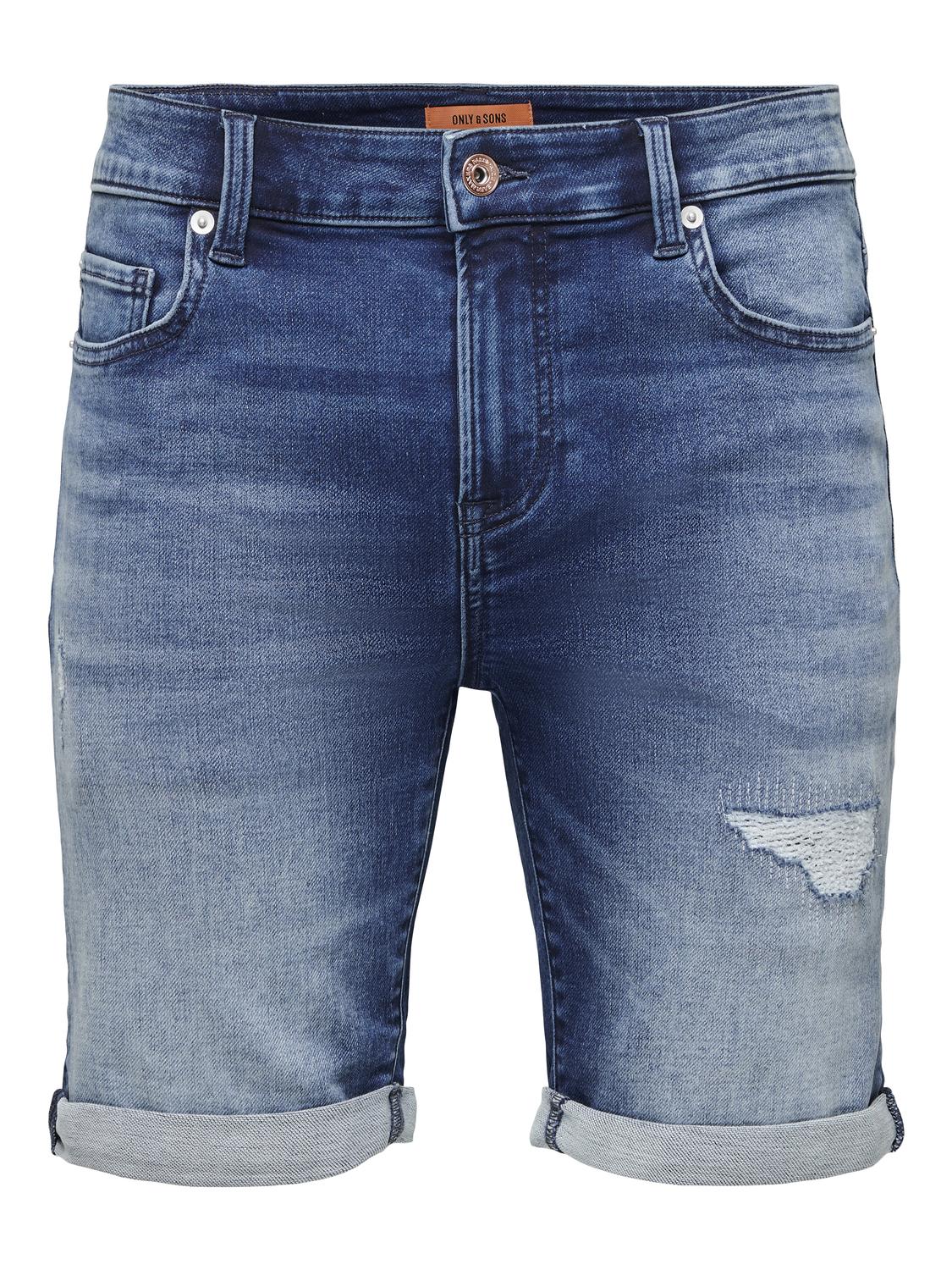ONLY & SONS BERMUDA IN JEANS - BLUE DENIM