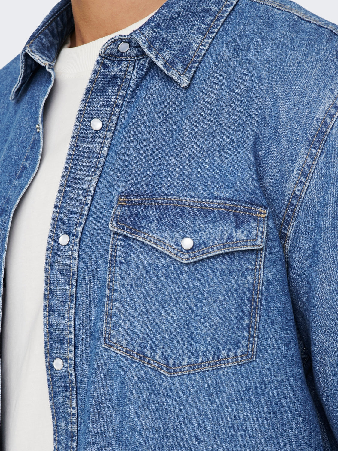 ONLY & SONS CAMICIA DENIM IN JEANS - Col. Blue Denim