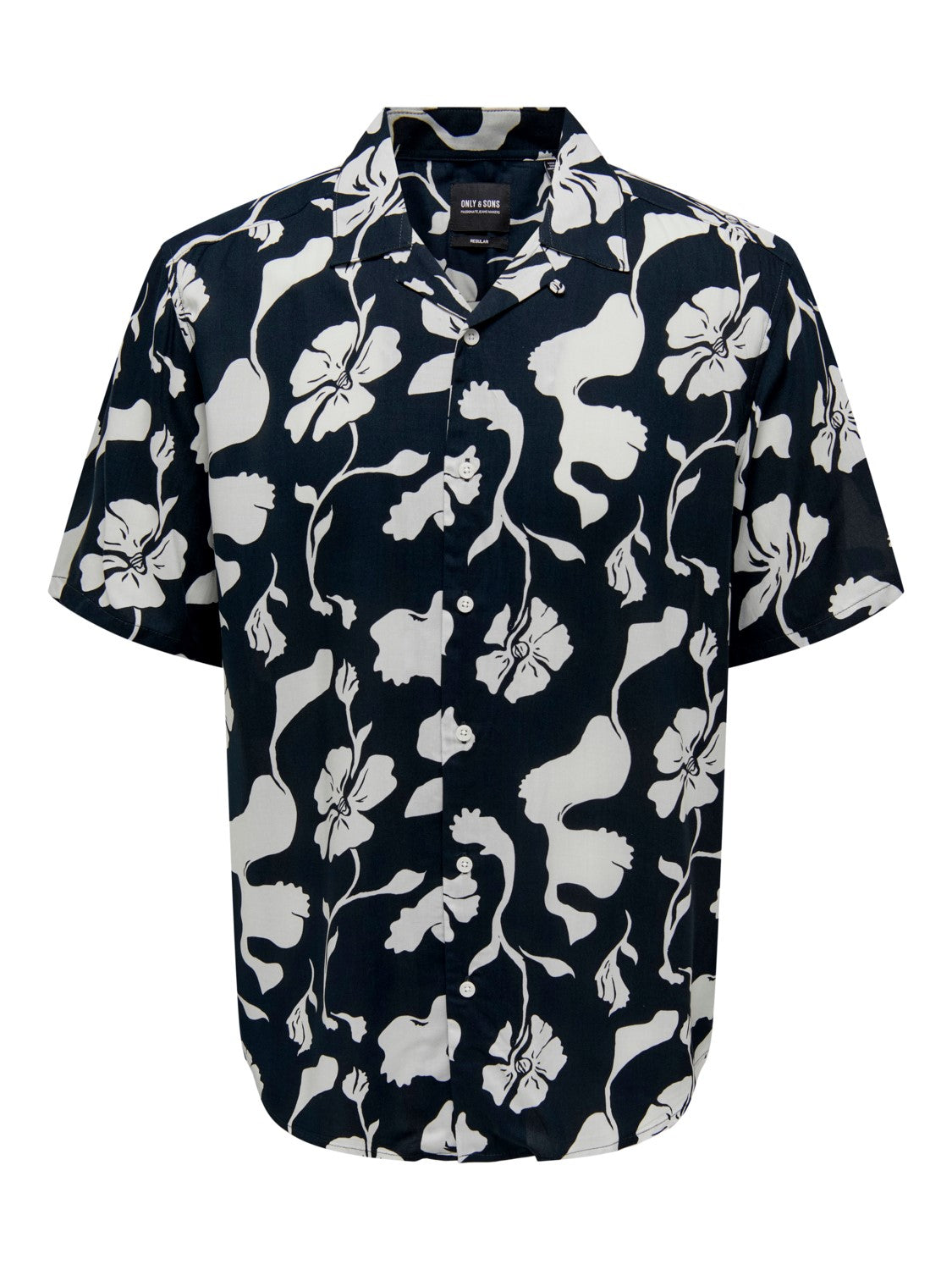CAMICIA FLOREALE MANICHE CORTE - Dark Navy