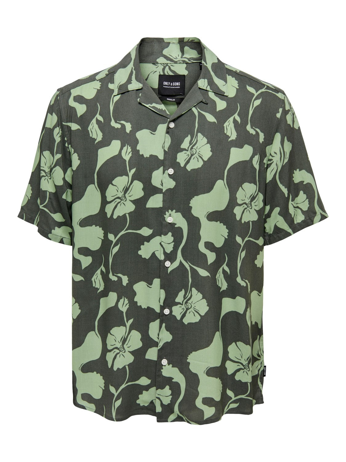 CAMICIA FLOREALE MANICHE CORTE - Castor Gray