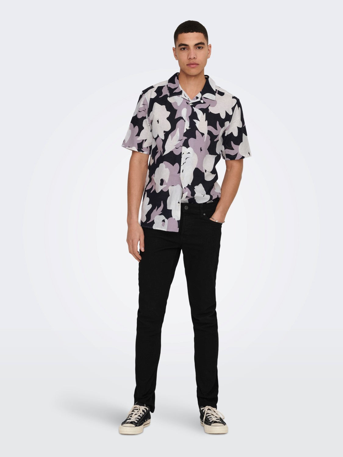 CAMICIA FLOREALE MISTO LINO - Nirvana