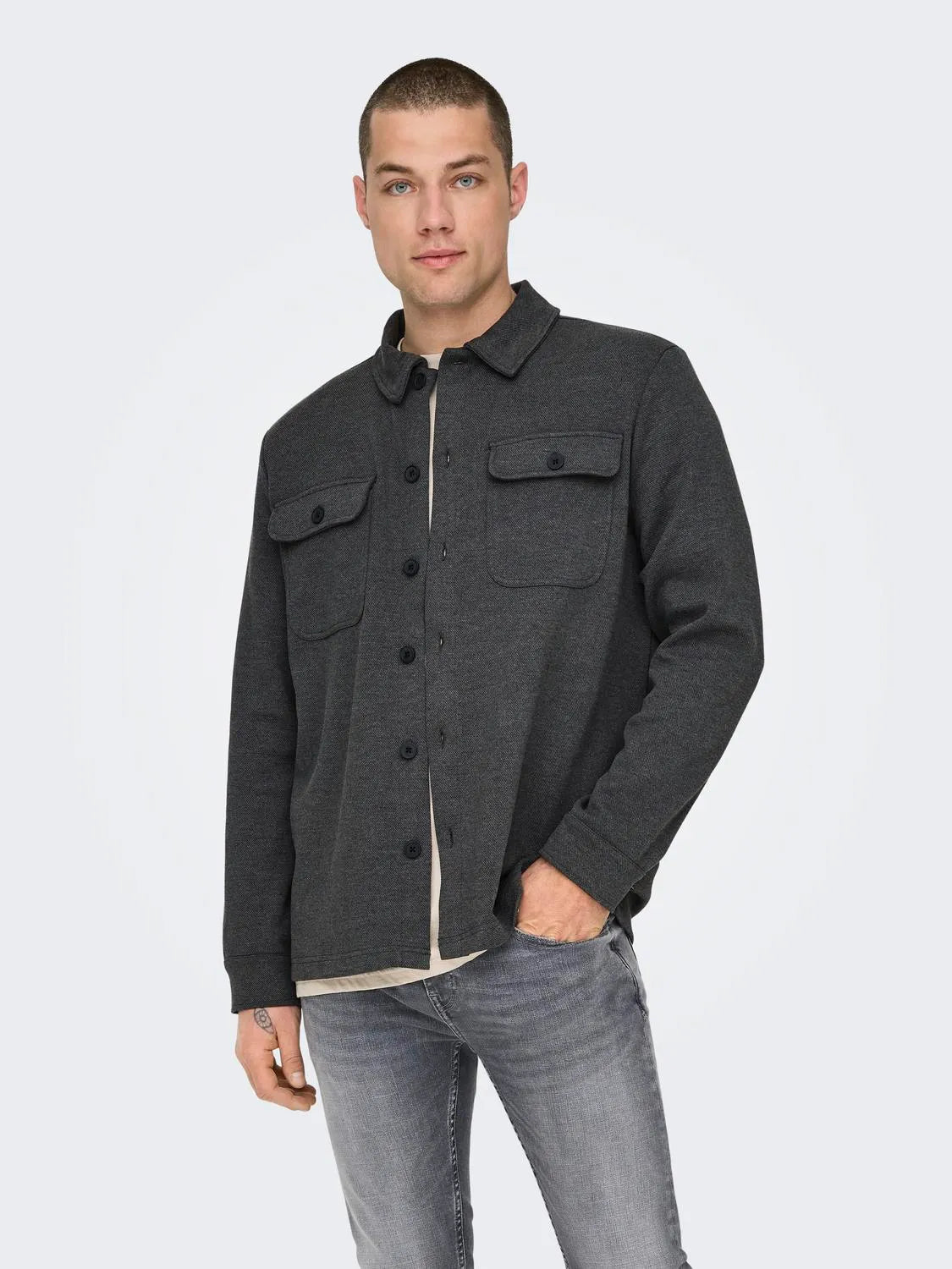 ONLY & SONS GIACCA LEGGERA - Col. grigio scuro