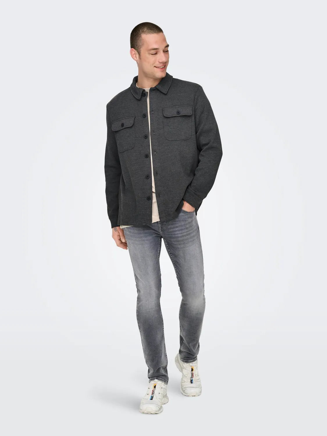 ONLY & SONS GIACCA LEGGERA - Col. grigio scuro