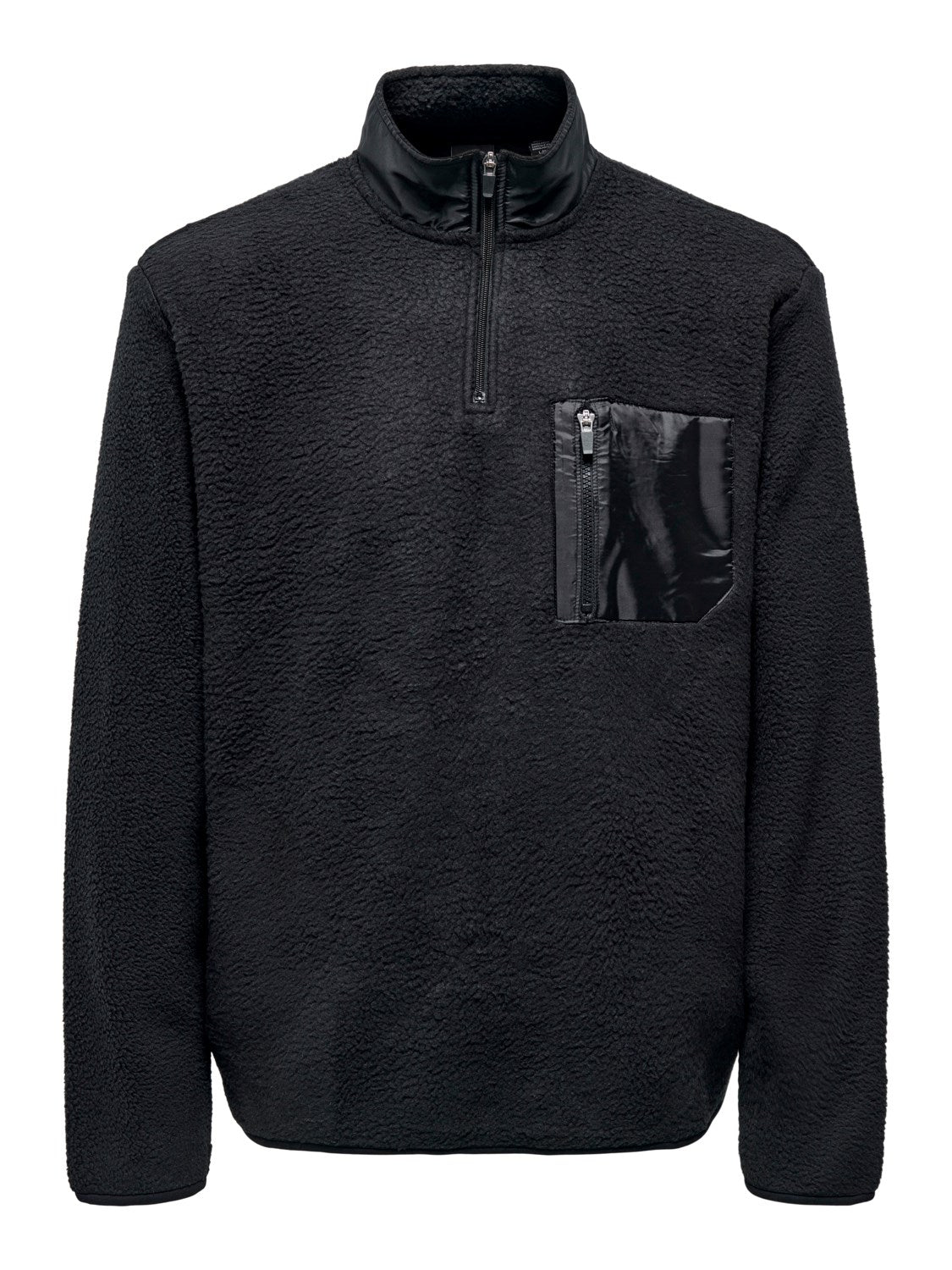 FELPA TEDDY CON TASCHINO "ONLY & SONS" - Col. Nero