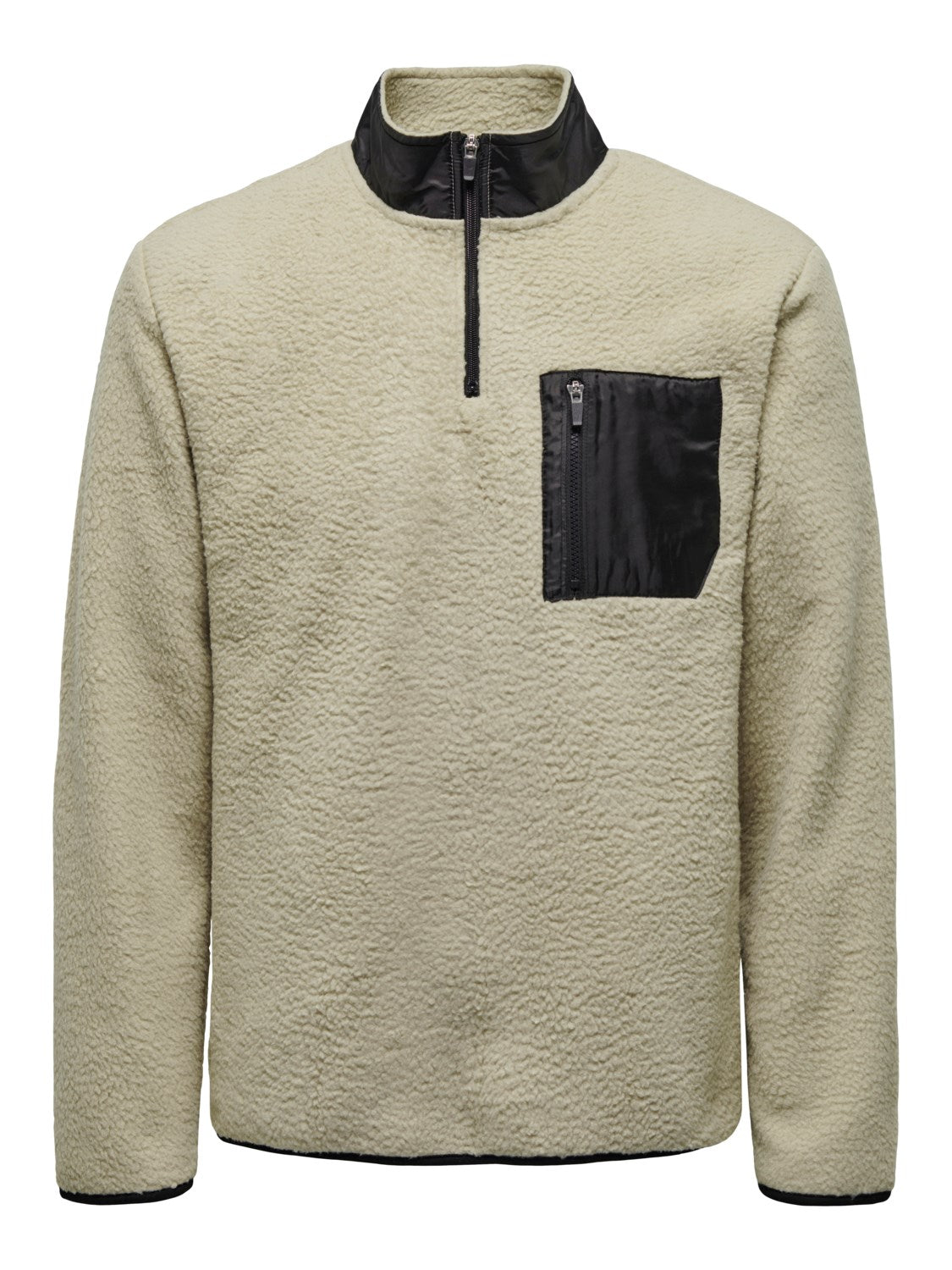 FELPA TEDDY CON TASCHINO "ONLY & SONS" - Col. Beige