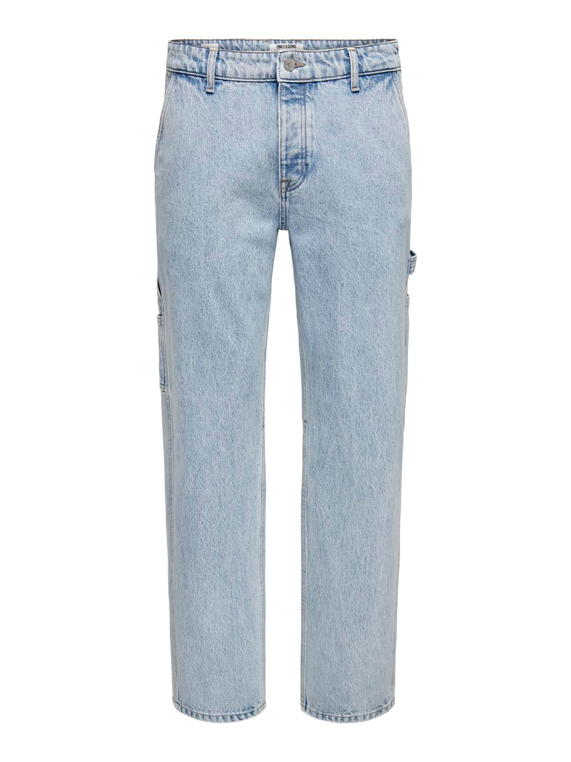 ONLY & SONS STRAIGHT LOOSE FIT JEANS - Light Denim
