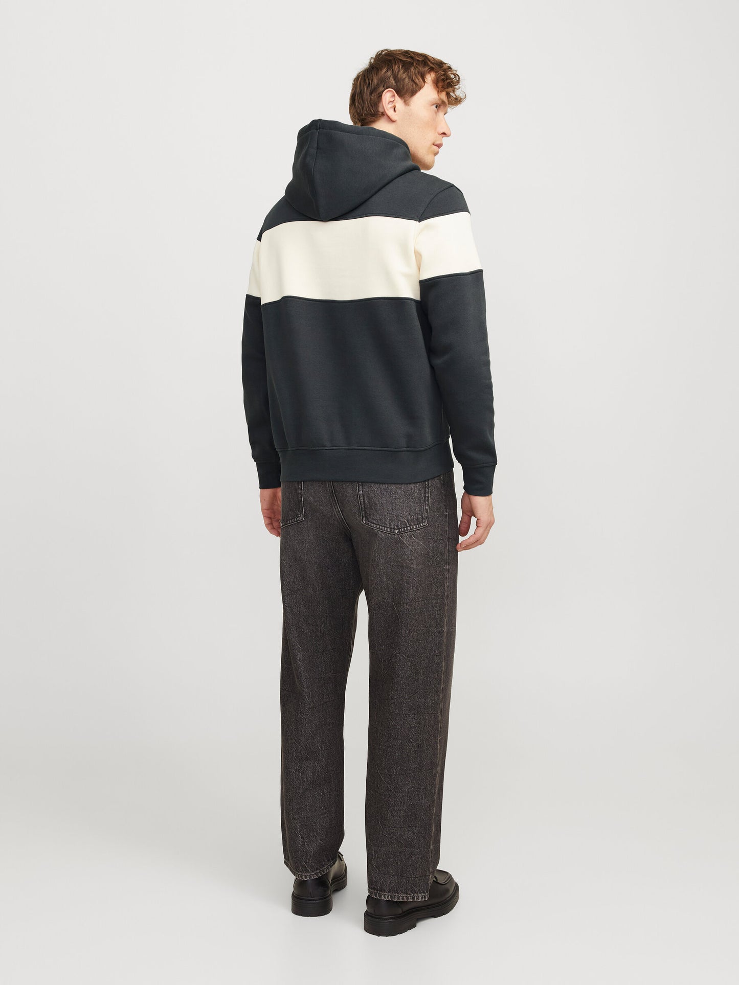 JACK & JONES FELPA CON CAPPUCCIO "ORIGINALS STUDIO" - Col. verde/beige