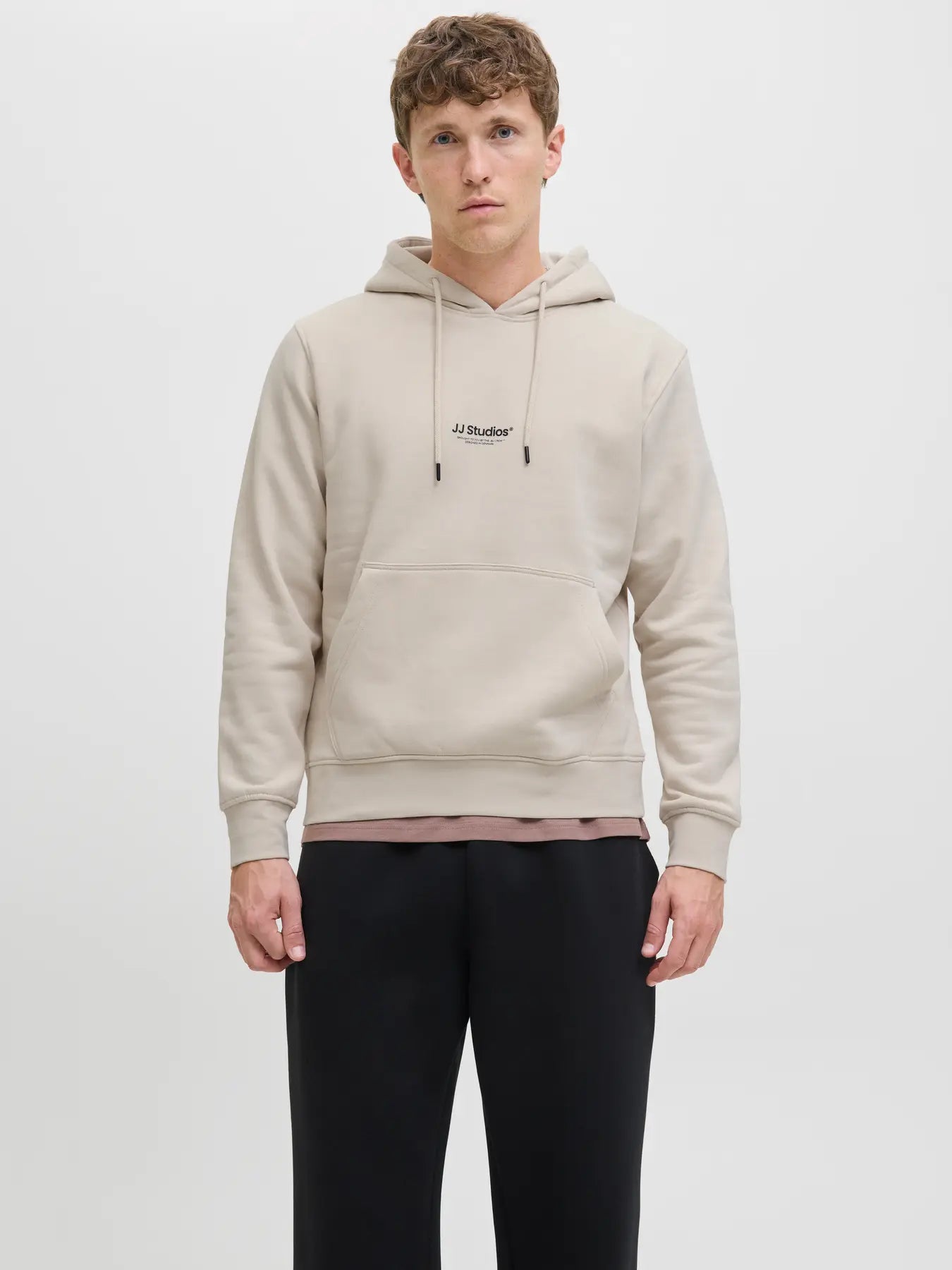 JACK & JONES FELPA CON CAPPUCCIO "JJESOHO" - Beige