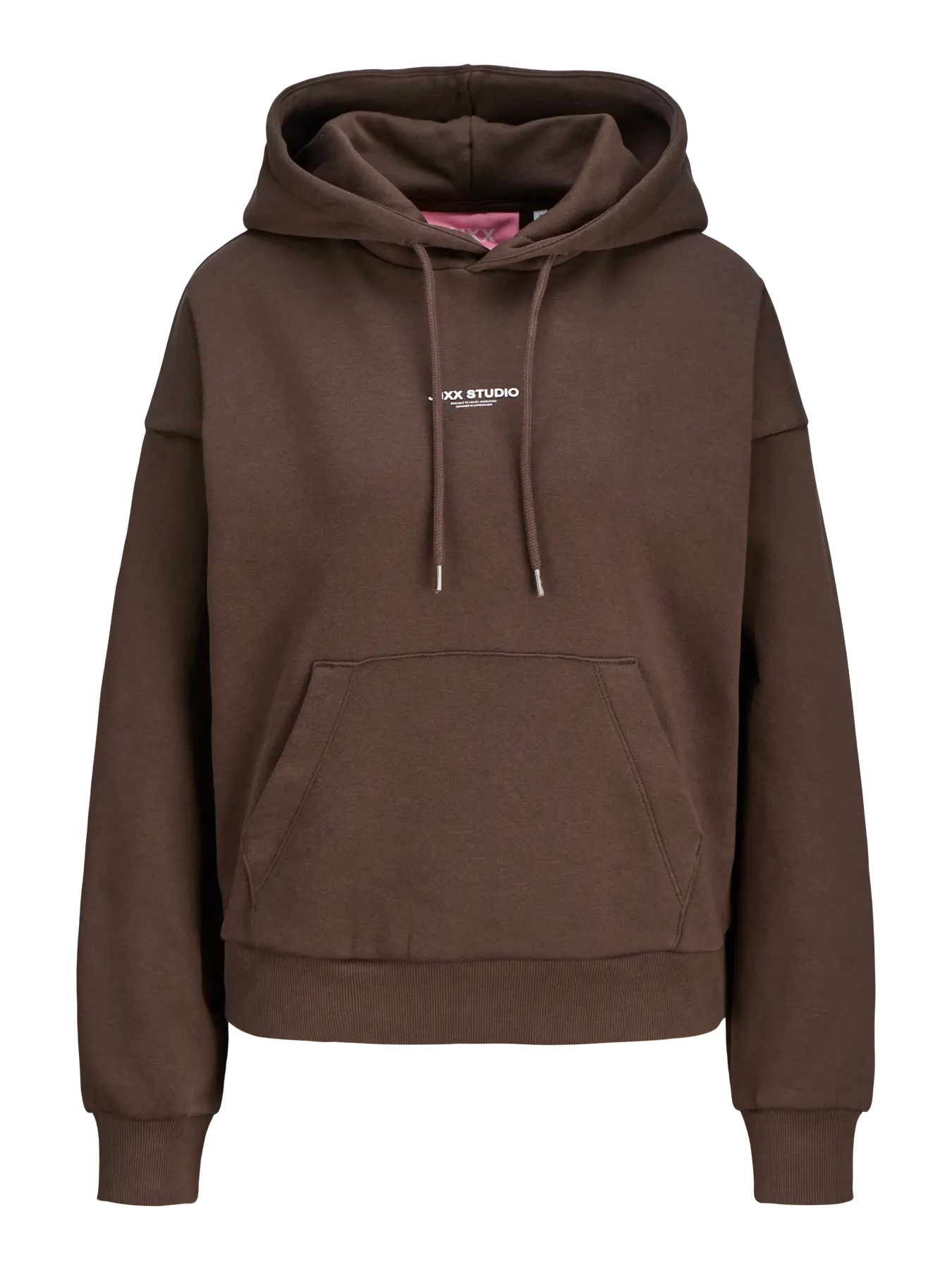 JJXX Felpa con cappuccio 'JXSTUDIO' in col. marrone