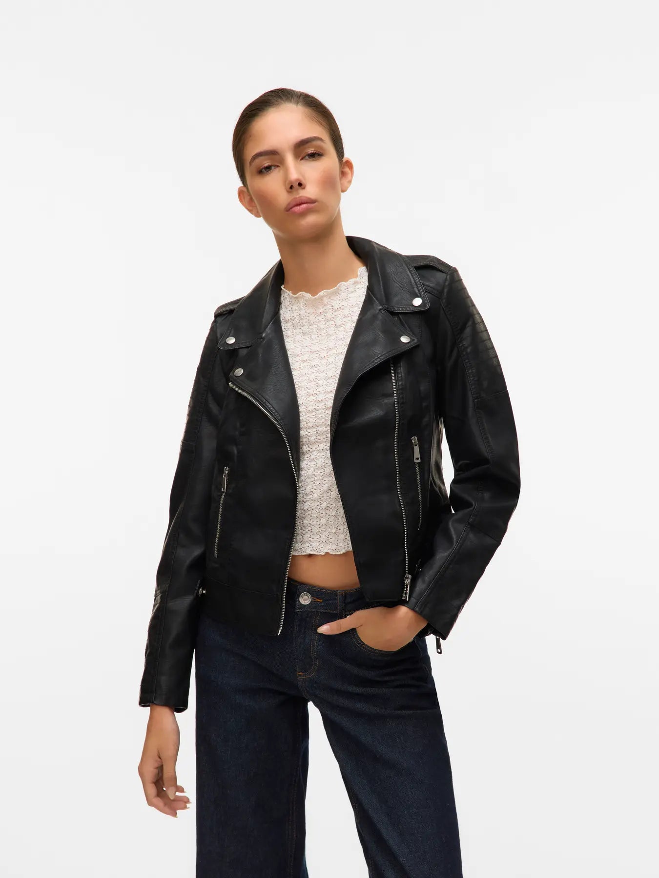 Vero Moda - Giacca biker in pelle sintetica