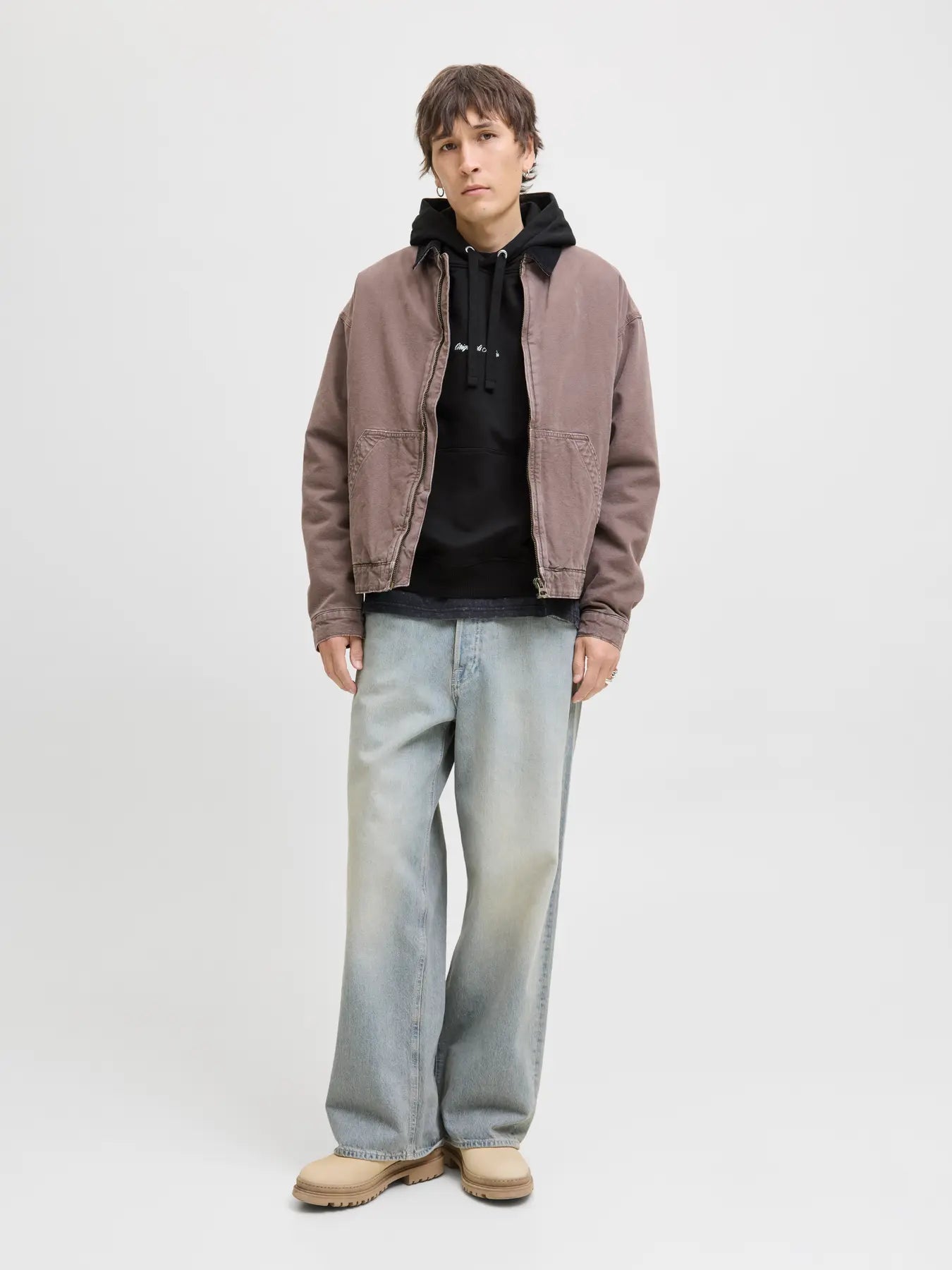 JACK & JONES FELPA CON CAPPUCCIO "JORNORREBRO" - Nero