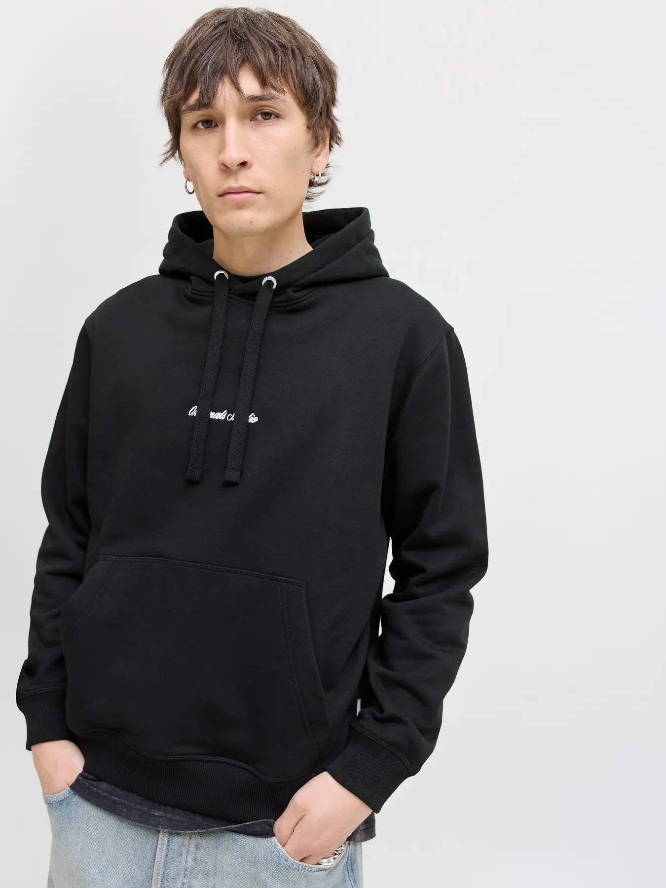 JACK & JONES FELPA CON CAPPUCCIO "JORNORREBRO" - Nero