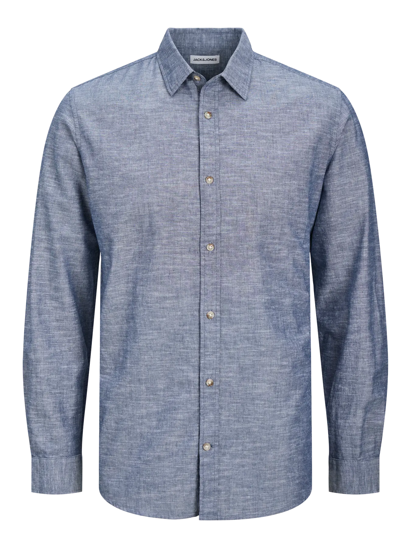JACK & JONES CAMICIA IN MISTO LINO REGULAR FIT - Col. Denim