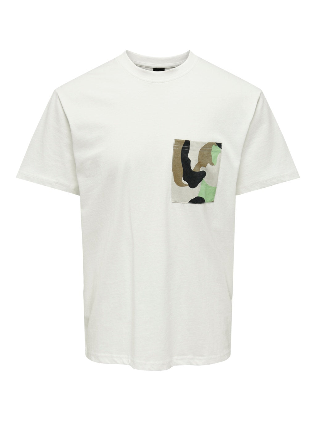 T-SHIRT CON TASCHINO CAMOUFLAGE - Col. bianco