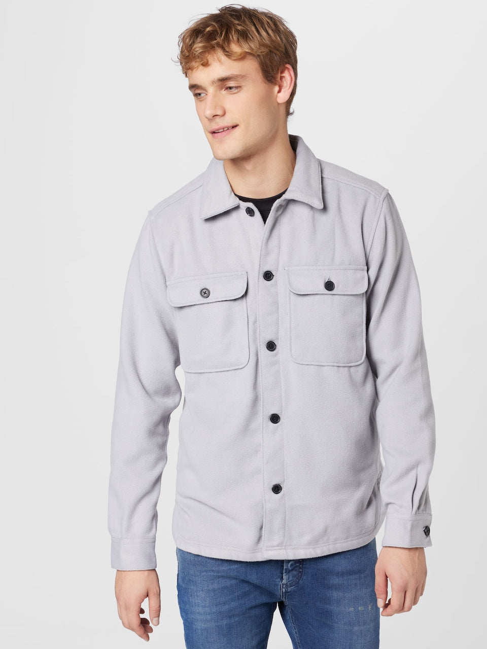 ONLY & SONS CAMICIA GREY CON TASCHE