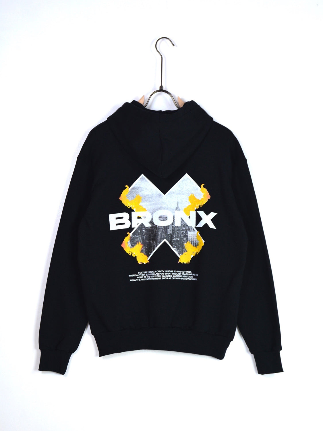 FELPA CON CAPPUCCIO "BRONX" - Col. nero