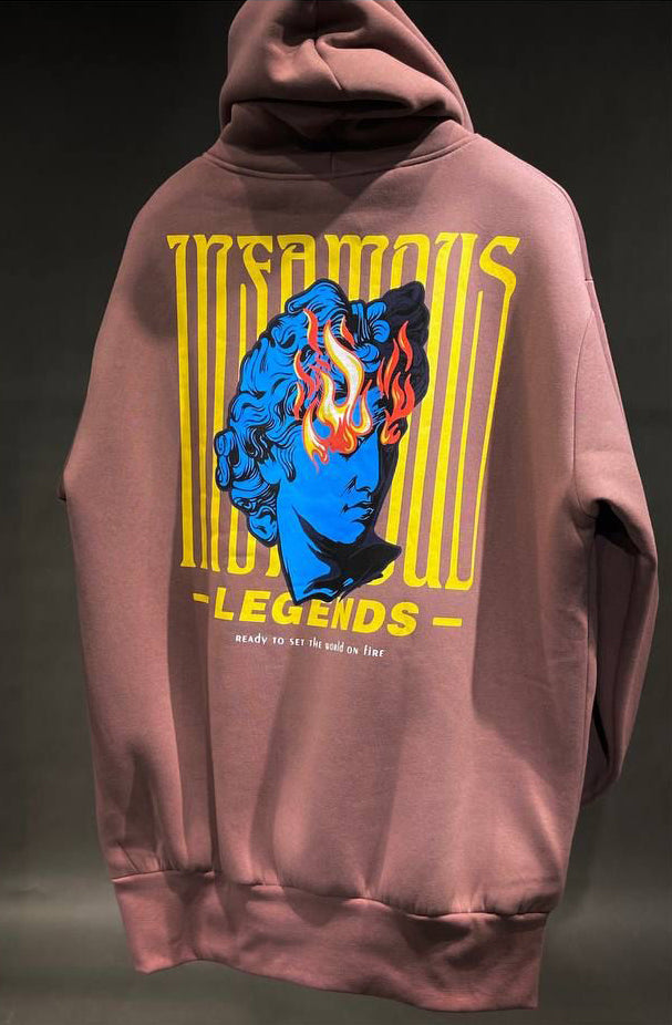 FELPA CON CAPPUCCIO LEGENDS CON DISEGNO SUL RETRO