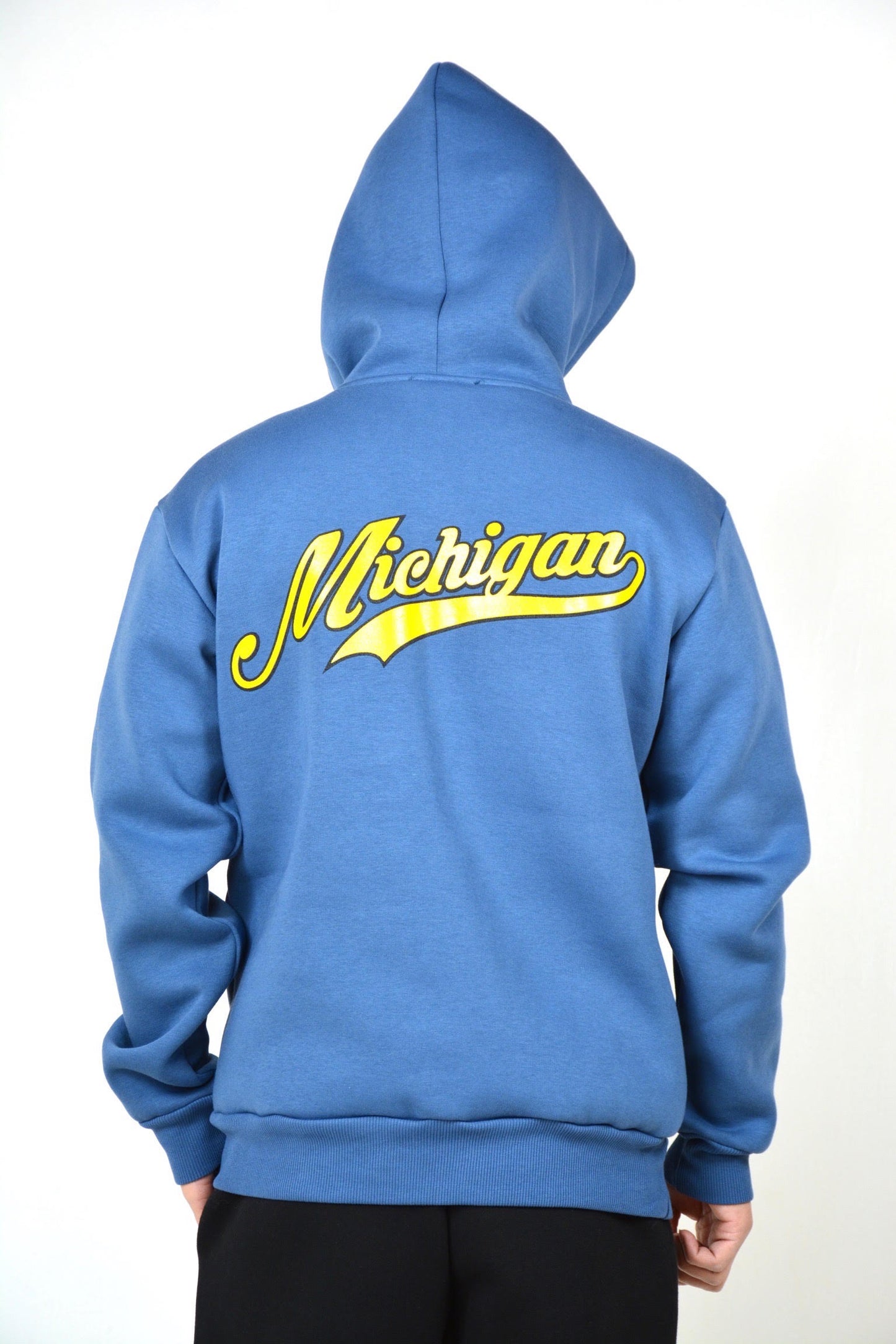 FELPA CON CAPPUCCIO "MICHIGAN" - col. blue jeans