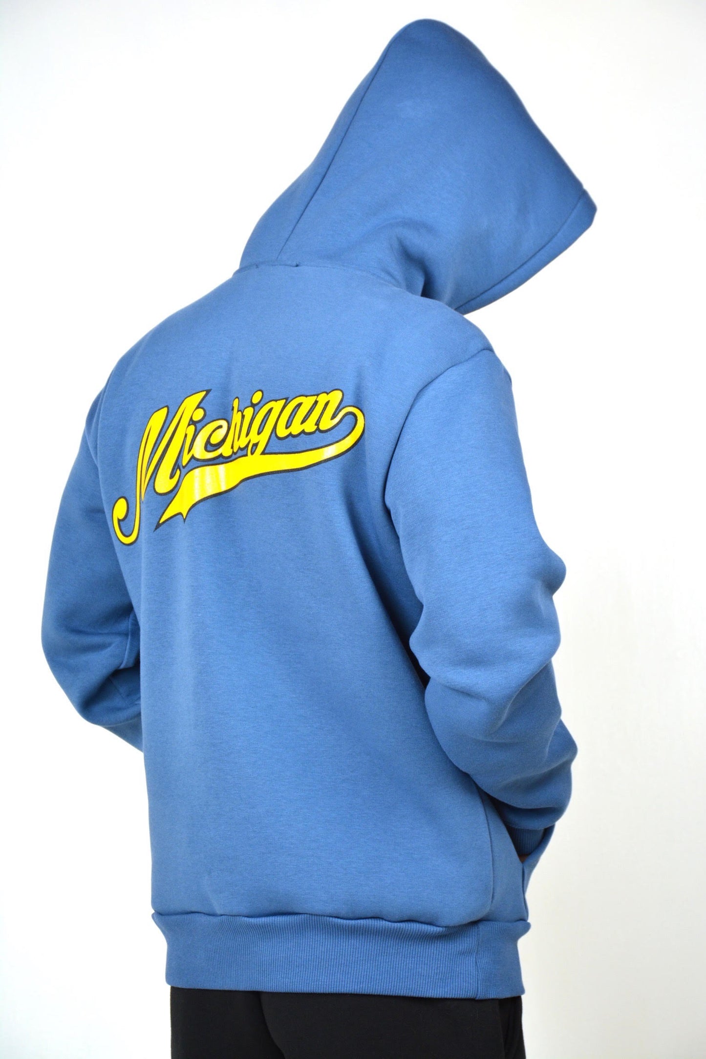 FELPA CON CAPPUCCIO "MICHIGAN" - col. blue jeans
