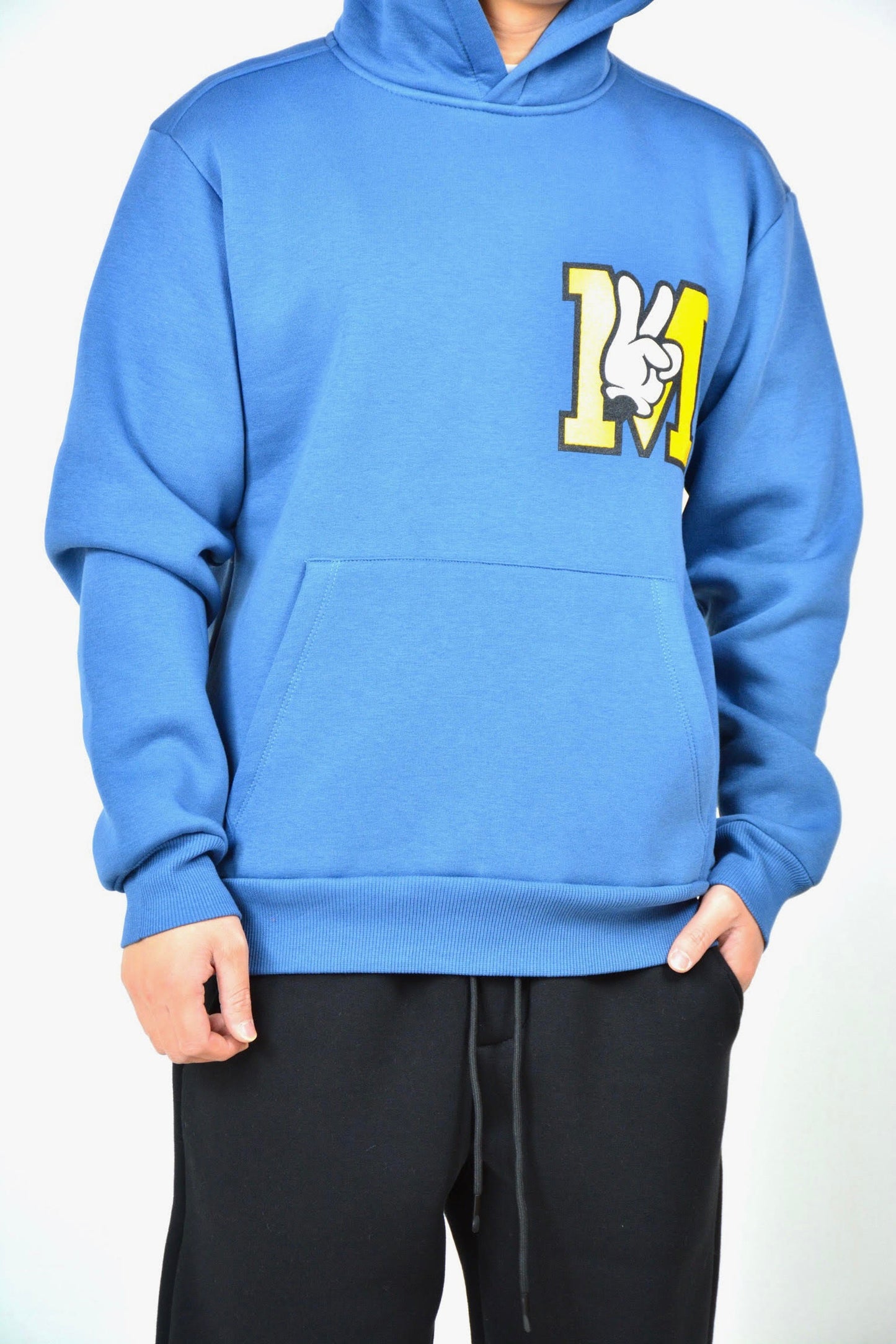 FELPA CON CAPPUCCIO "MICHIGAN" - col. blue jeans