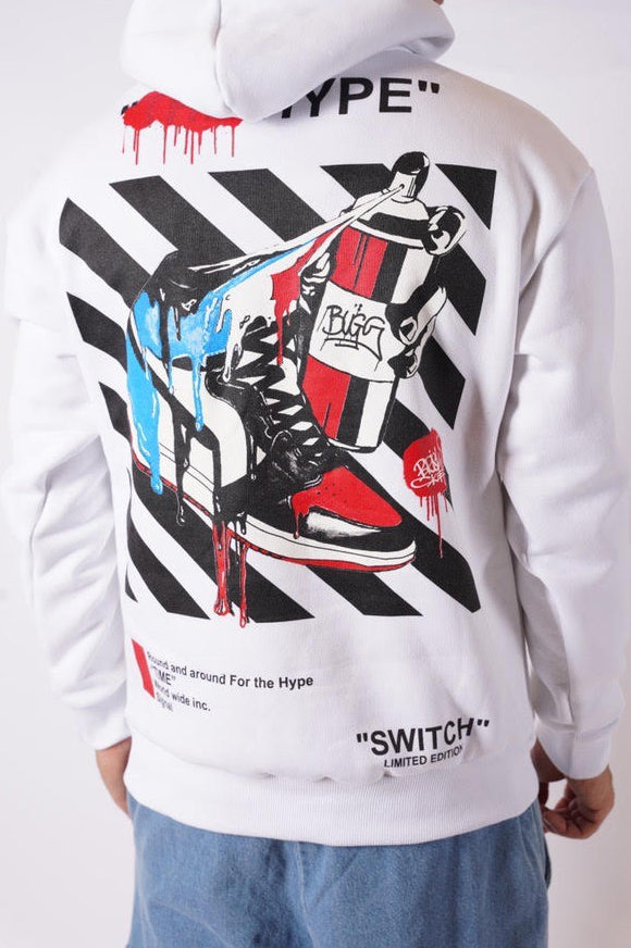 FELPA CON CAPPUCCIO "SWITCH" - WHITE