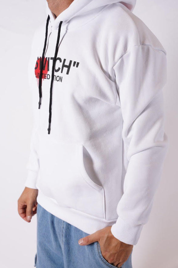 FELPA CON CAPPUCCIO "SWITCH" - WHITE
