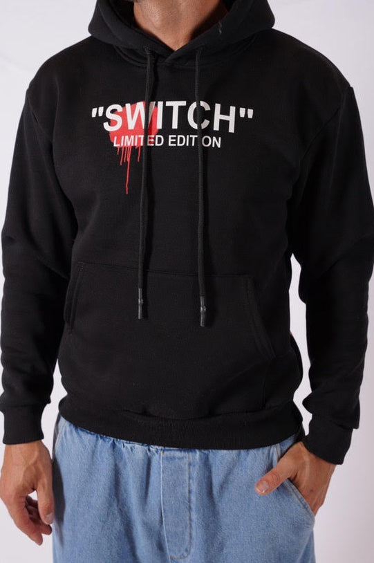 FELPA CON CAPPUCCIO "SWITCH" - Col. nero