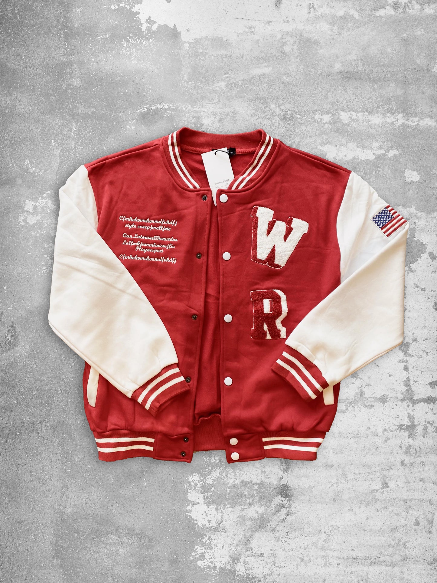 GIUBBOTTO FELPATO BOMBER COLLEGE - Rosso