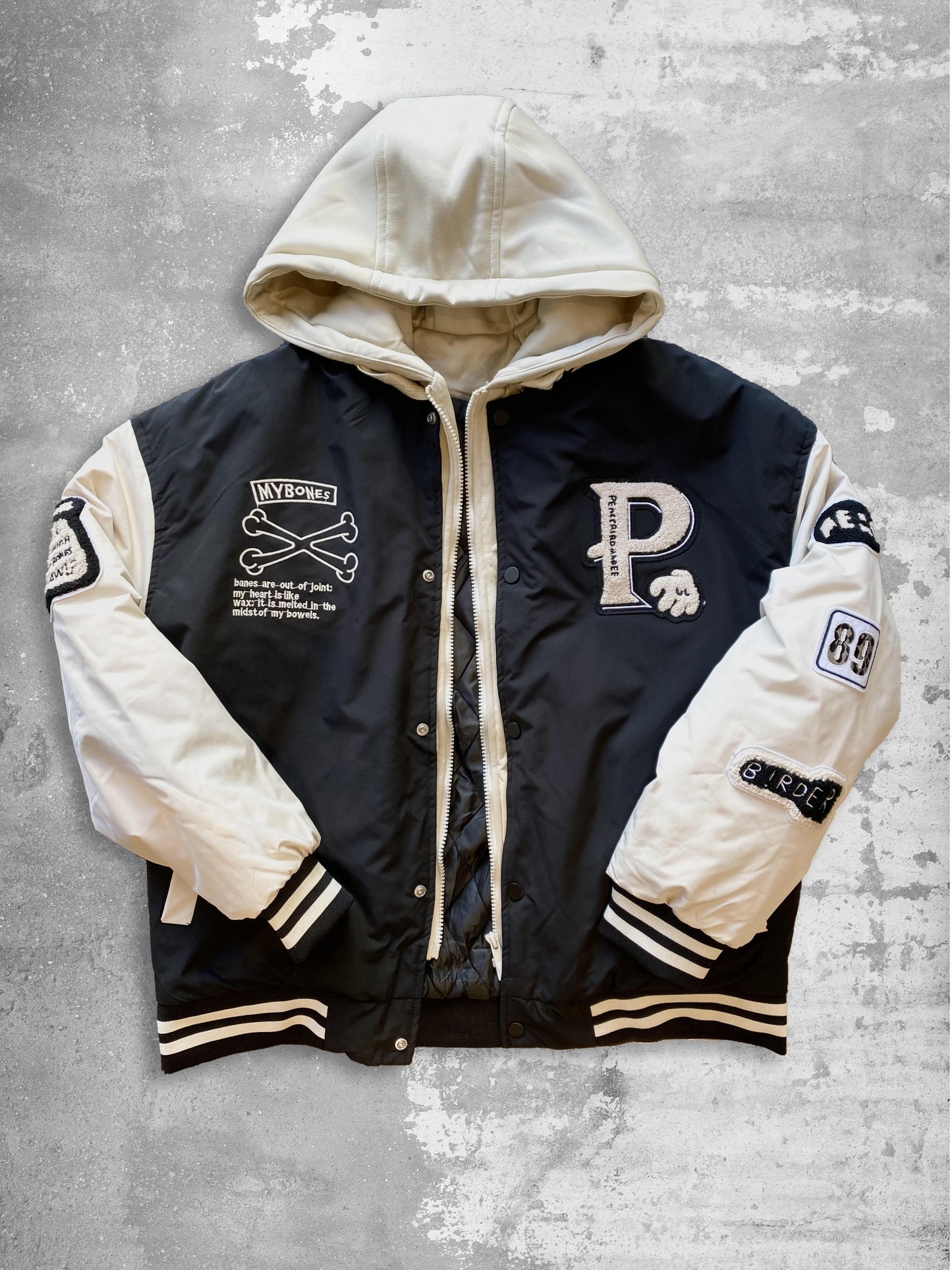 GIUBBOTTO BOMBER IMBOTTITO CON CAPUCCIO - Nero