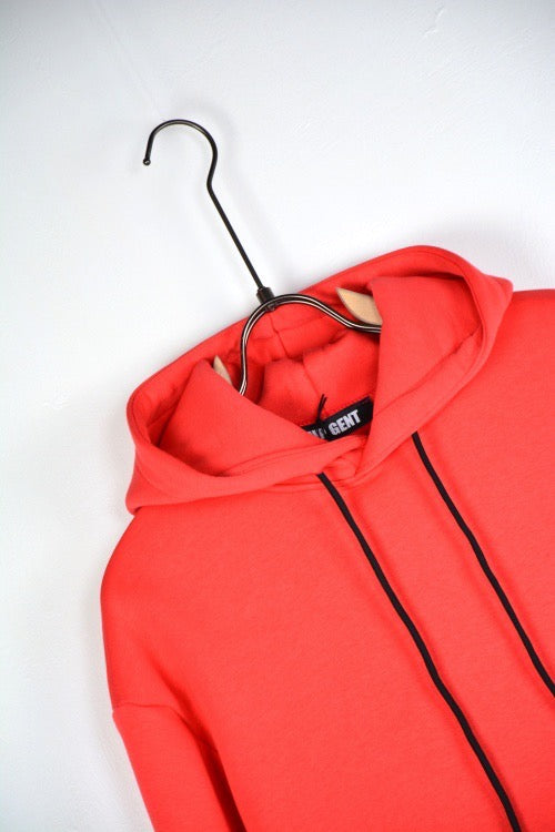 FELPA CON CAPPUCCIO BASIC - col. salmone