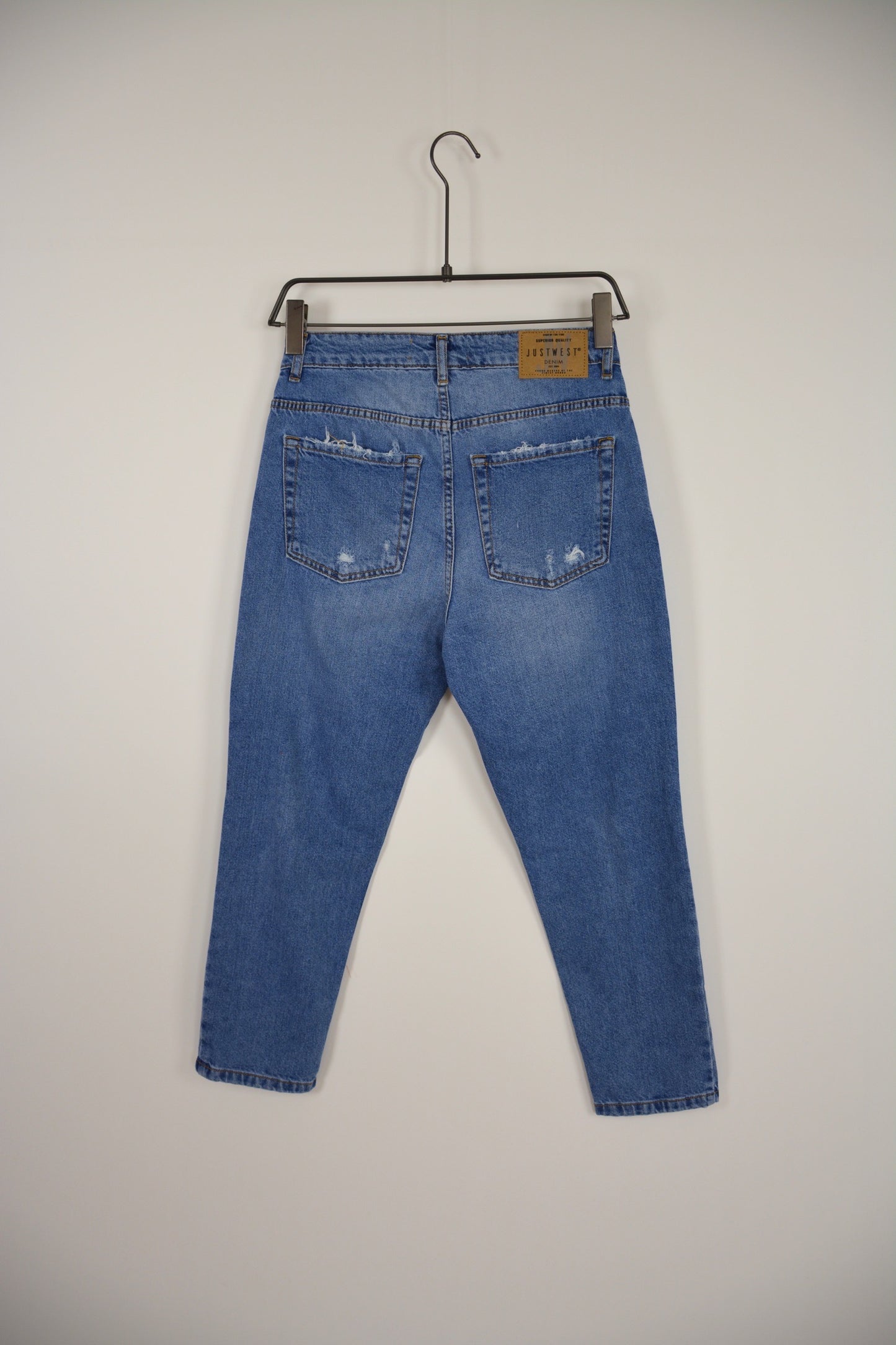 BLU DENIM JEANS CON STRAPPI CHIUSI