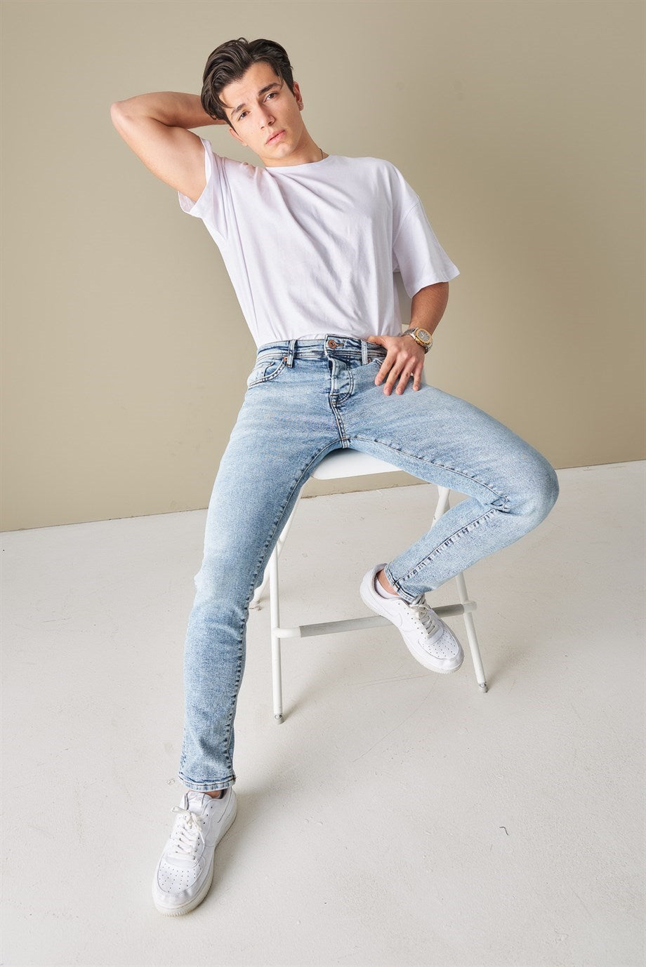 SKINNY JEANS BLU UOMO