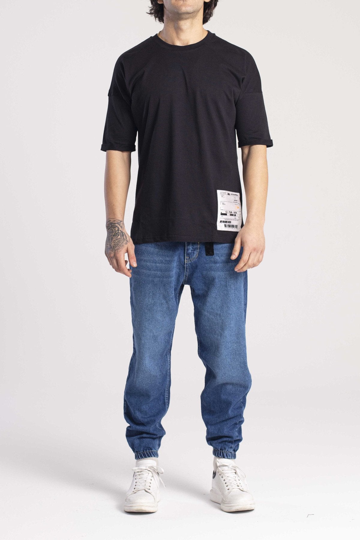 T-SHIRT OVERSIZE CHANTER FAUX - COLORE NERO