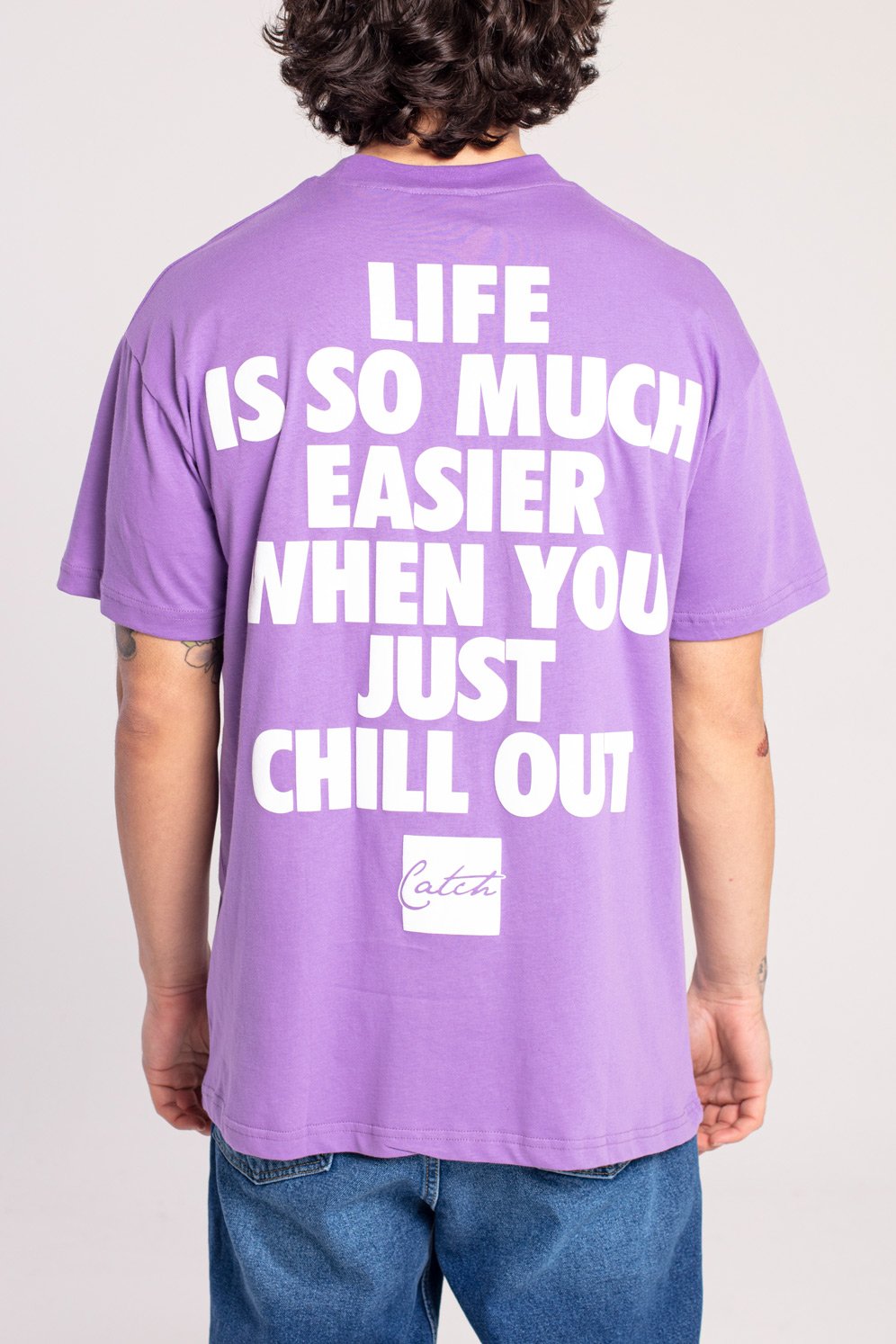 T-SHIRT OVERSIZE JUST CHILL OUT - COLORE VIOLA