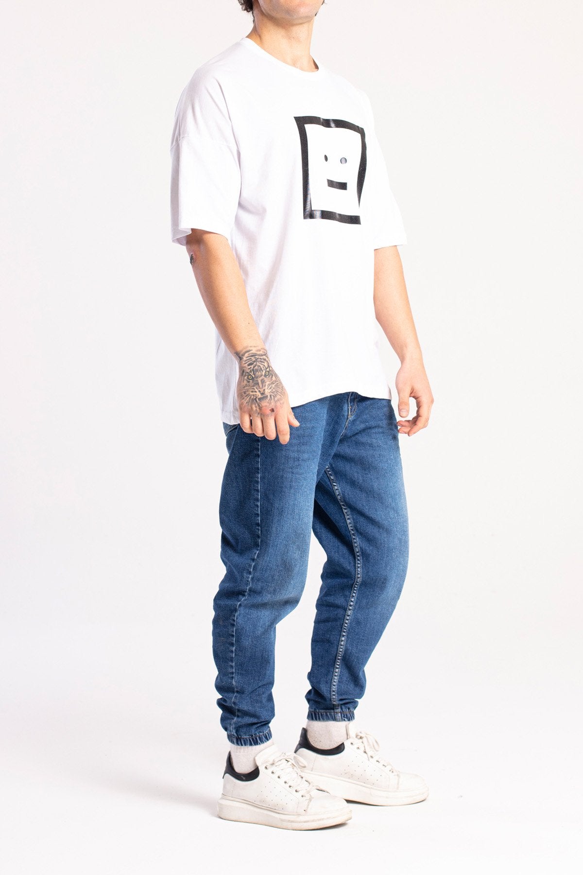 T-SHIRT OVERSIZE SMILE - BIANCO
