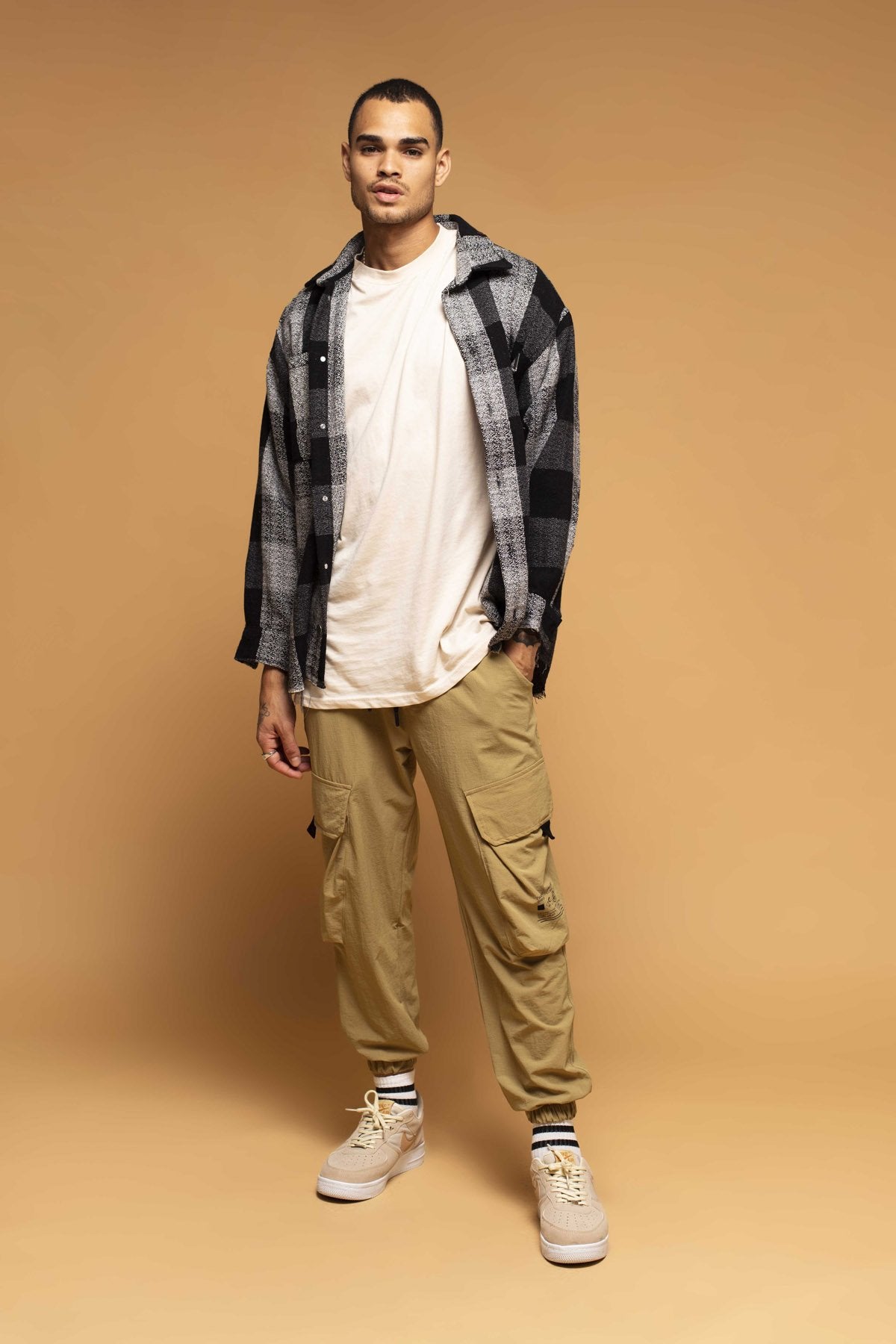 CAMICIA A QUADRI OVERSIZE - LOVE THE LIFE YOU LIVE