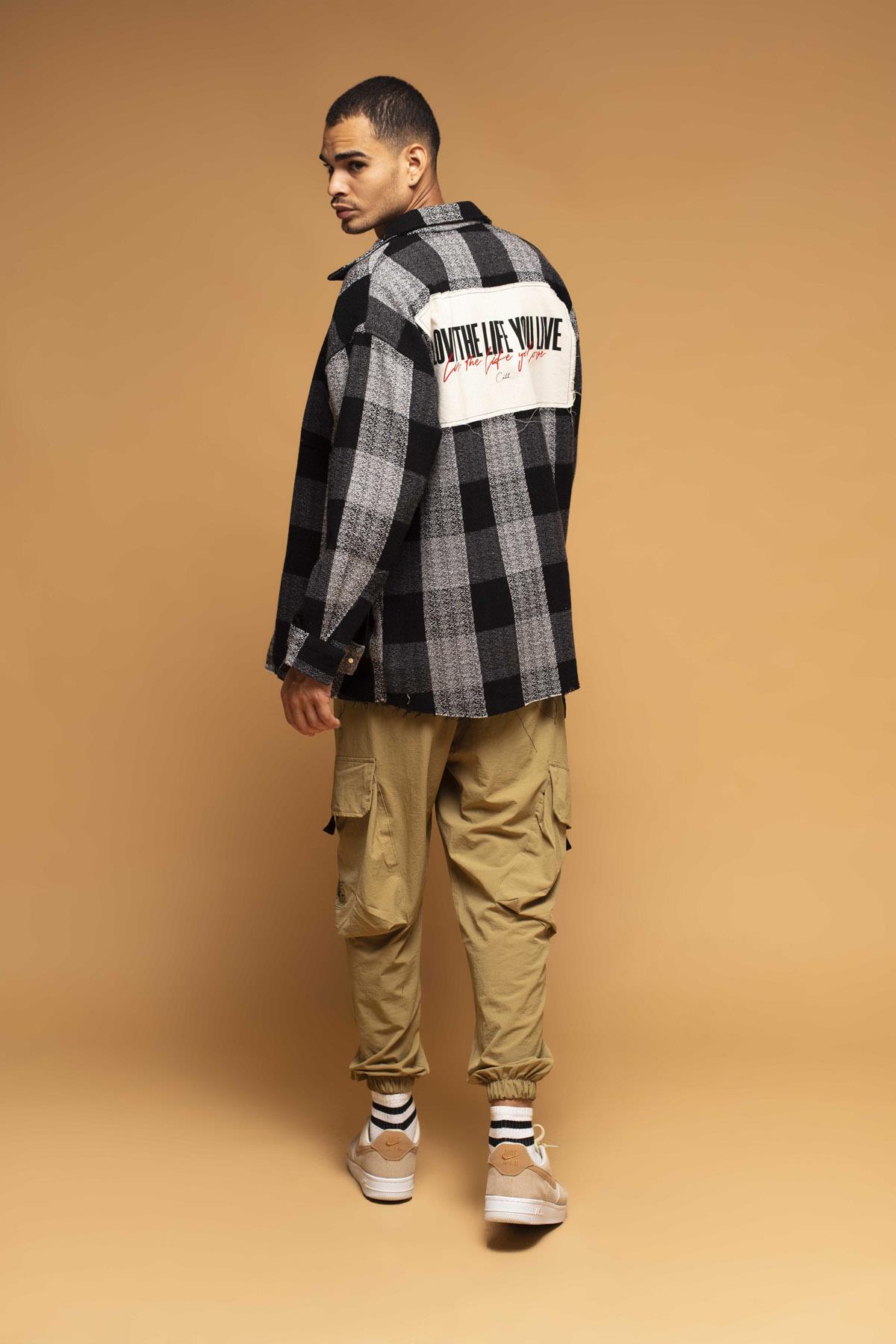CAMICIA A QUADRI OVERSIZE - LOVE THE LIFE YOU LIVE