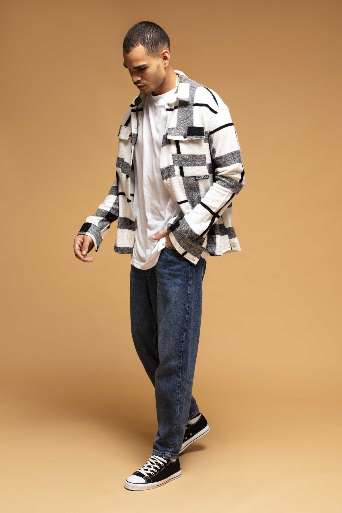 CAMICIA A QUADRI BIANCO E NERO