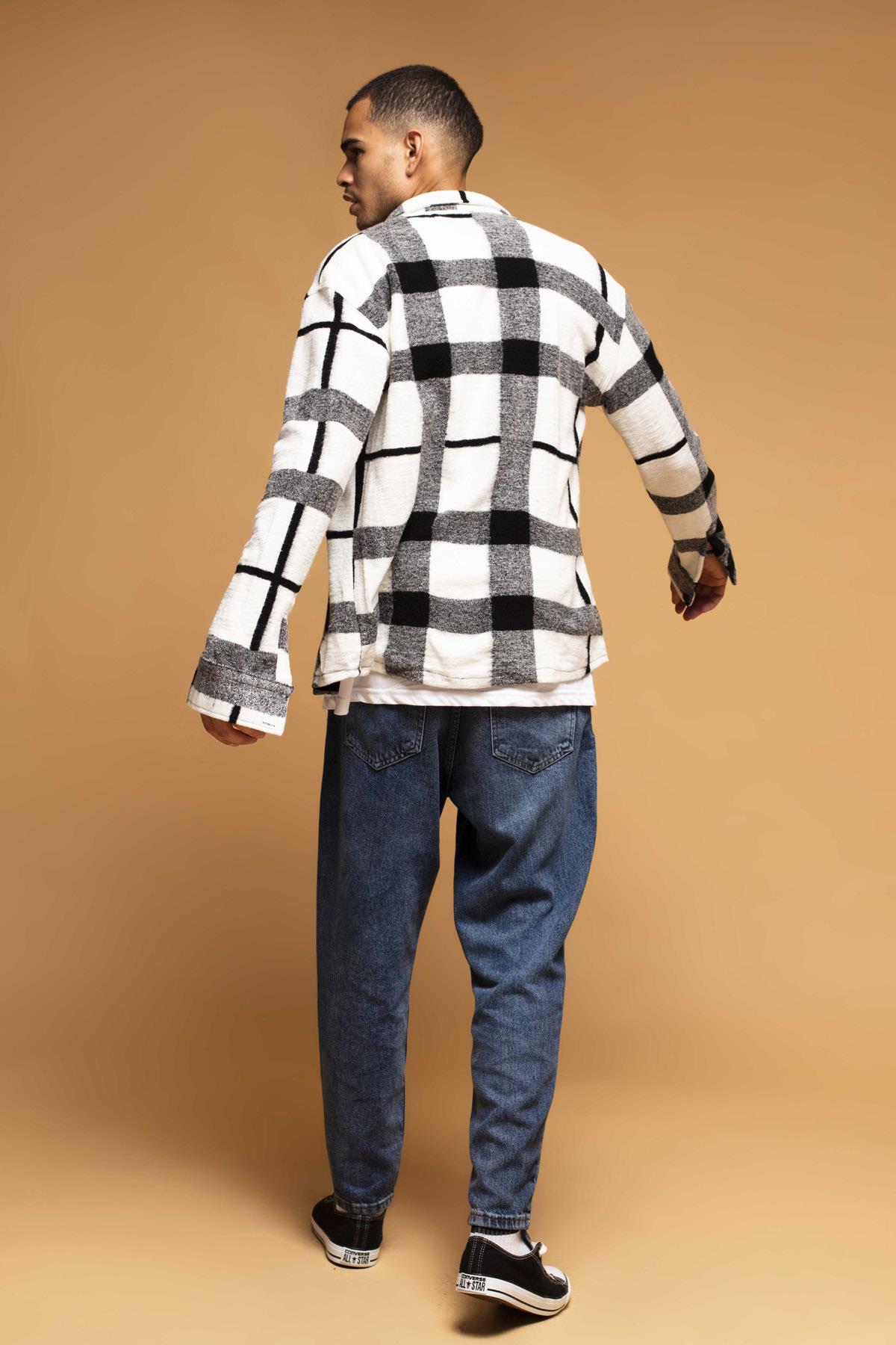 CAMICIA A QUADRI BIANCO E NERO
