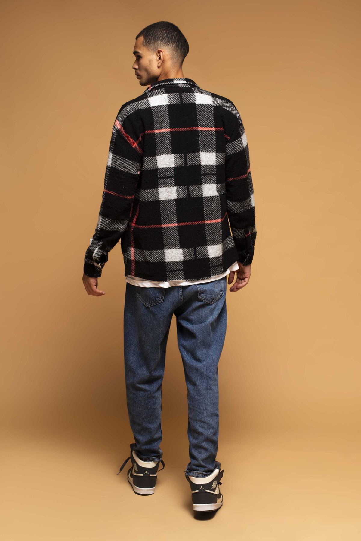 CAMICIA A QUADRI BIANCO E NERA