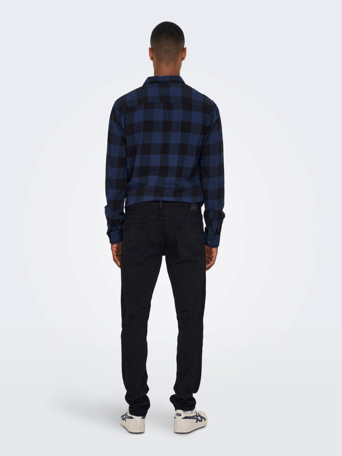 CAMICIA IN FLANELLA A QUADRI - col. Blu/Nero