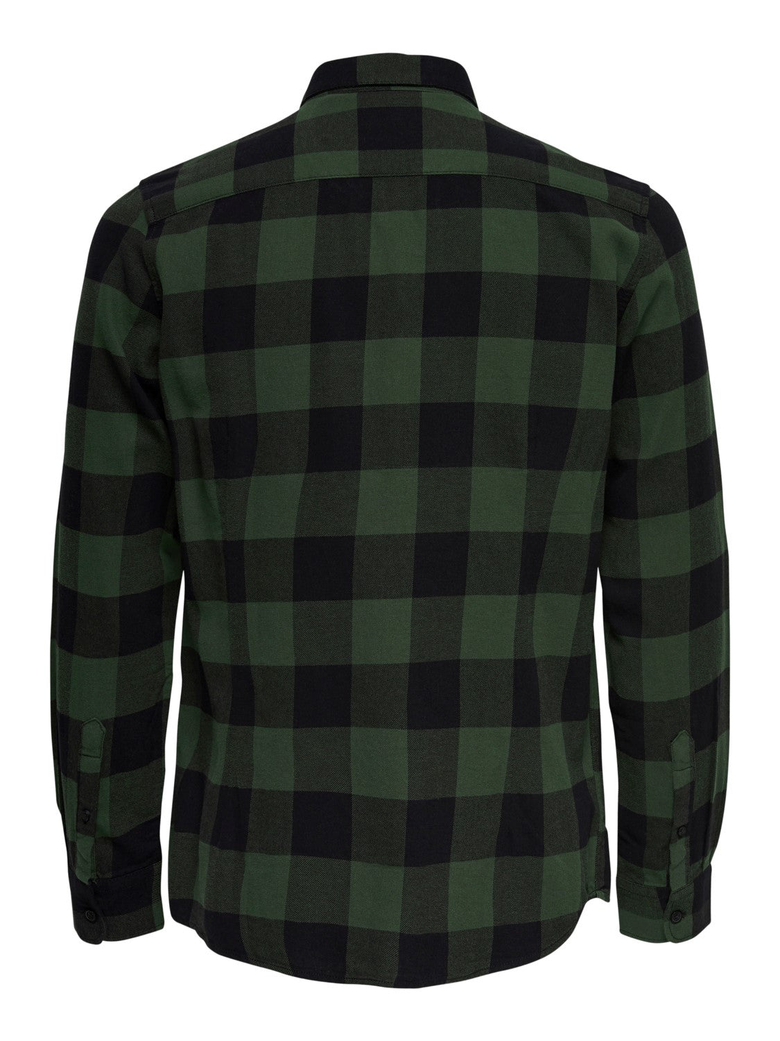CAMICIA IN FLANELLA A QUADRI - col. verde militare